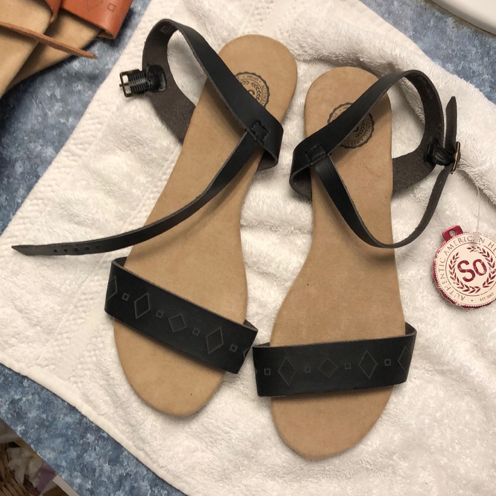 Flat sandals, black, S 7.5